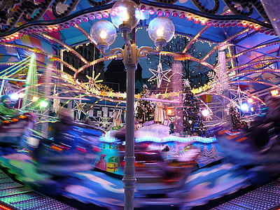 carousel with christmas tress thumbnail