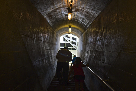 man and girl climbing on stairs thumbnail