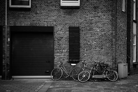 Grayscale Photography Of Bicycles thumbnail