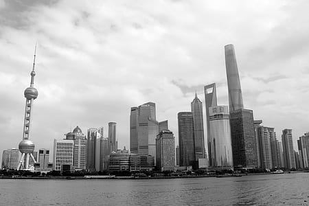 black-and-white, city, sky, skyline thumbnail