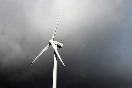 White Windmill Under Gray Cloudy Sky thumbnail