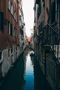body of water surrounded by brown and gray concrete buildings thumbnail