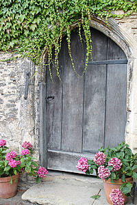 Door with flowers around it thumbnail