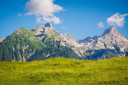 mountains, nature, sky, clouds thumbnail
