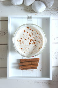 Close-up Photography of Milk with Cinnamon thumbnail