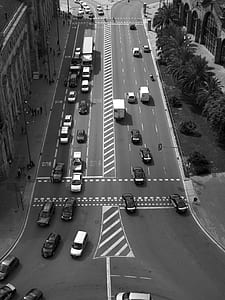 bird's eye photography of vehicles on road thumbnail