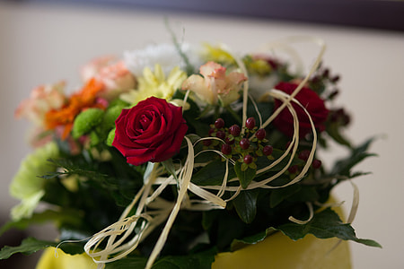 Flowers arranged in a beautiful bouquet thumbnail