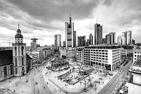 black-and-white, city, landmark, street thumbnail