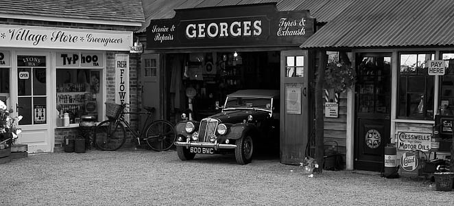 classic car park at garage thumbnail