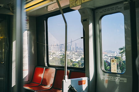 red and black train seat thumbnail