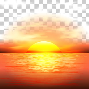 Sunset Adobe Illustrator, sunset, calm body of water during golden hour PNG clipart