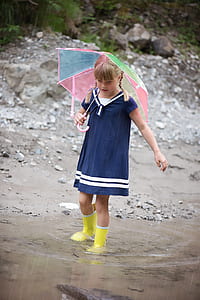 girl holding umbrella wearing boots thumbnail