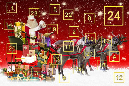 Santa Claus on sleigh with deers illustration thumbnail