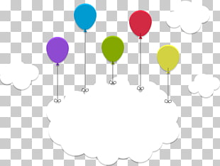 Light Cloud Sky Moon , Balloon clouds title frame, illustration of balloons and clouds PNG clipart