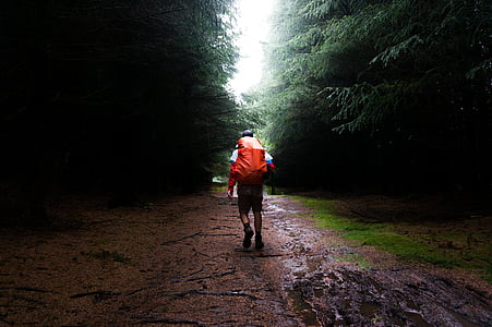 man carrying backpack while walking on brown dirt thumbnail