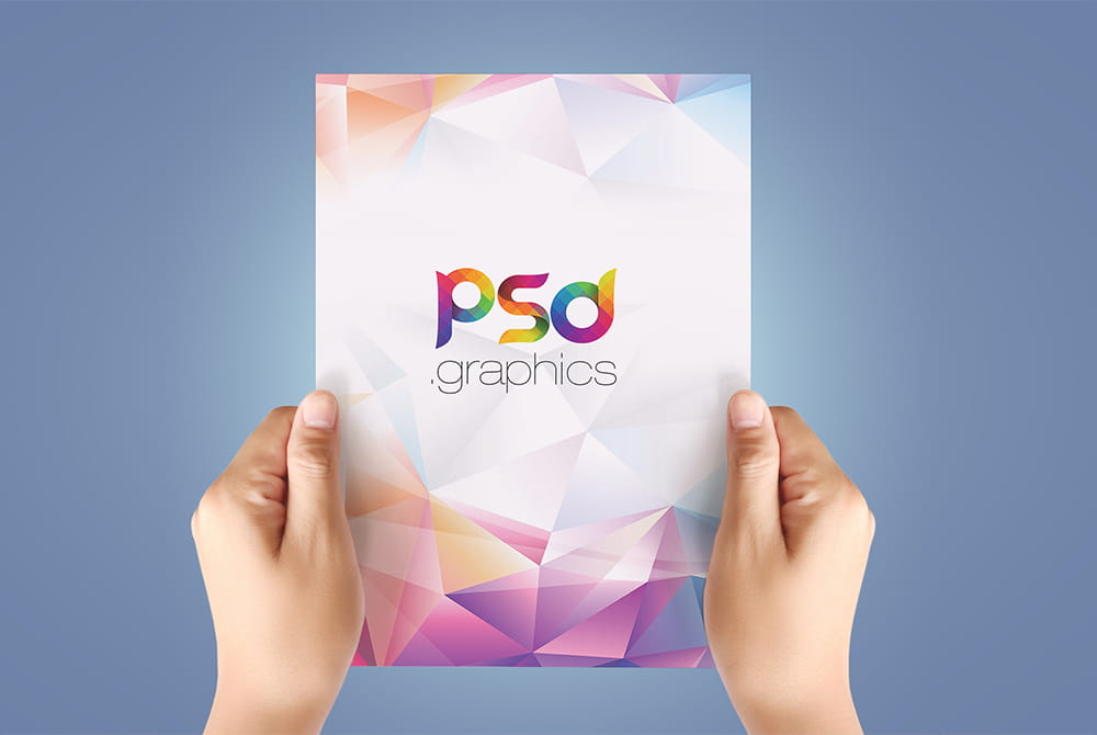 A4 Paper in Hand Mockup Free PSD psd file