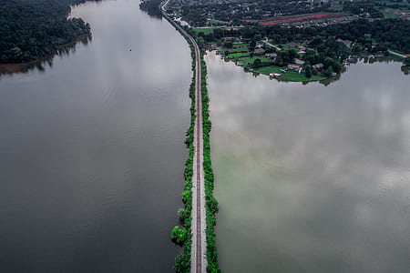 aerial photography of pathway thumbnail