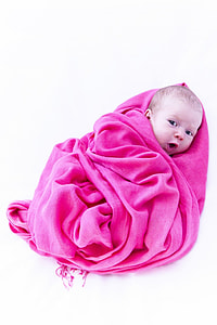 baby wrap with pink blanket thumbnail