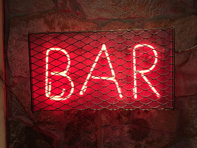 turned-on red bar neon sign thumbnail