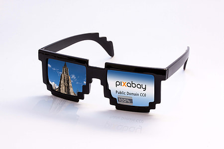 black Pixabay sunglasses on white surface thumbnail