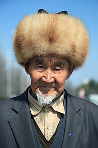 man wearing brown fur hat thumbnail