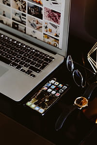 Elegant home office with golden accessories thumbnail