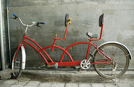 red tandem bicycle thumbnail