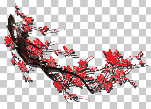 Flower Font, Plum flower, red flowers PNG clipart