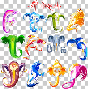 Ganesha Siddhivinayak Temple, Mumbai Deity Stock photography Ganesh Chaturthi, Gouache Ganesh, assorted-color Lord Ganesha illustration PNG clipart