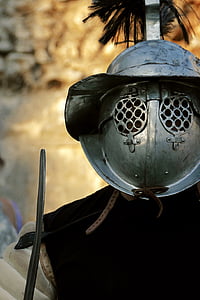 gray metal gladiator helmet thumbnail