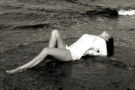 woman, sexy, water, baltic sea, transparent, sensual thumbnail