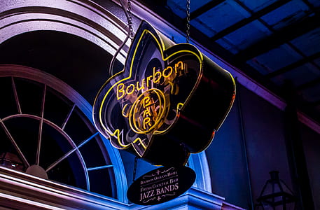 Bourbon hanging neon signage thumbnail