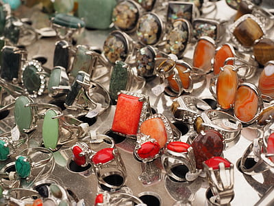 assorted-style ring lot in close-up photography thumbnail