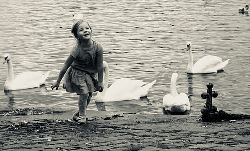 Black And White Photo Of A Little Girl thumbnail