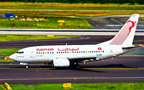 white Tunisair airplane during daytime thumbnail