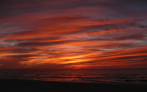 photography of beach with stratus clouds during golden hour thumbnail