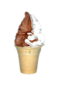 cone with chocolate and vanilla ice cream thumbnail