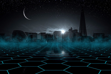 Futuristic Cityscape at night thumbnail