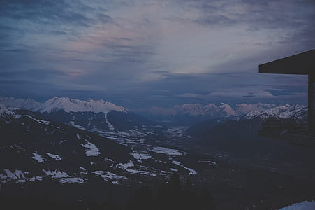 white snow on black moutain thumbnail