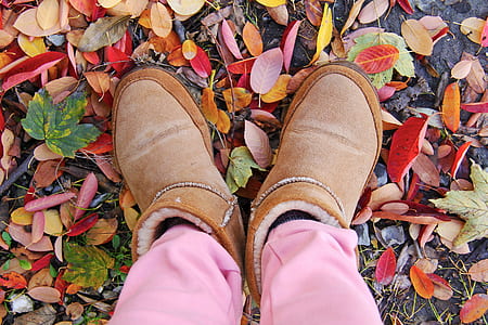 person stepping on leaves thumbnail