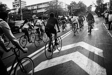 black-and-white, road, people, street thumbnail
