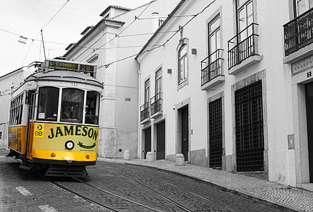selective-color photography of Jameson tram train thumbnail