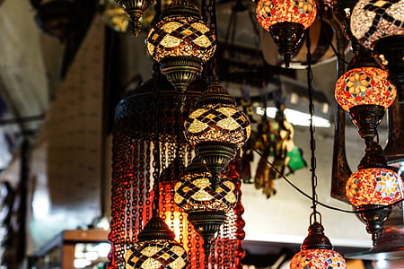 selective focus photography of chandeliers thumbnail