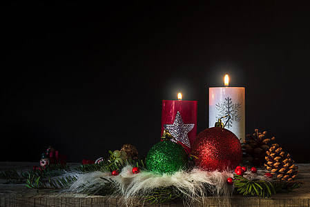 multicolored christmas candle decor thumbnail