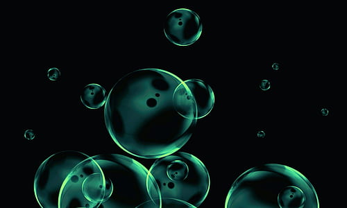 green bubbles digital wallpaper thumbnail