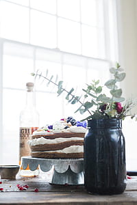 chocolate sponge cake with white icing thumbnail