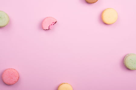 macaroons on pink surface thumbnail