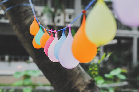 shallow focus photography assorted-color balloons thumbnail