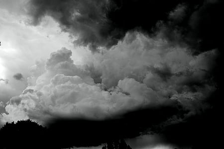 grayscale photography of cumulus clouds thumbnail