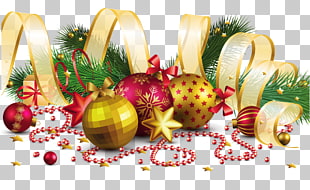 Christmas decoration Christmas ornament, Transparent Christmas Decoration with Gold Bow , Christmas ornament illustration PNG clipart